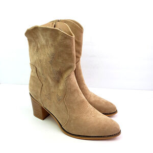 Olivia & Kate New York Bonita Womens Size 9.5 Brown 3.25" Heeled Western Boots